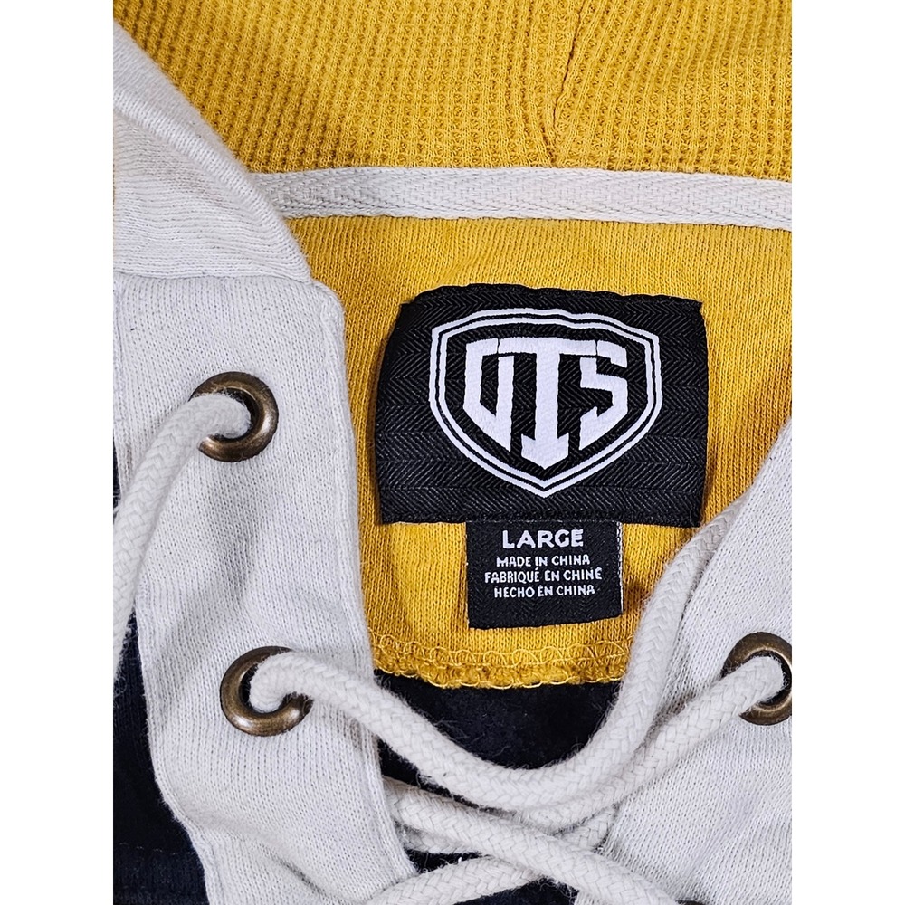 OTS Nashville Predators NHL Hockey Hoodie Lace Up Jersey Yellow Mens Large - Picture 3 of 7